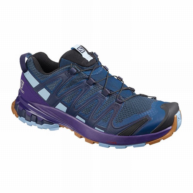 Salomon XA PRO 3D V8 Zapatillas Trail Running Mujer - Azul Marino / Moradas Indigo - Colombia (14703